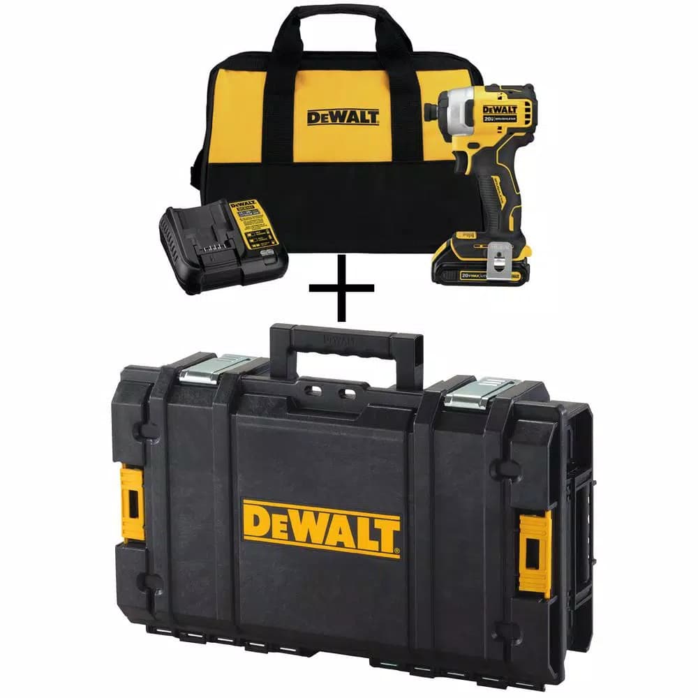 DEWALT 20V MAX ATOMIC Brushless 1/4 in. Compact Impact Driver Kit with ToughSystem Case
