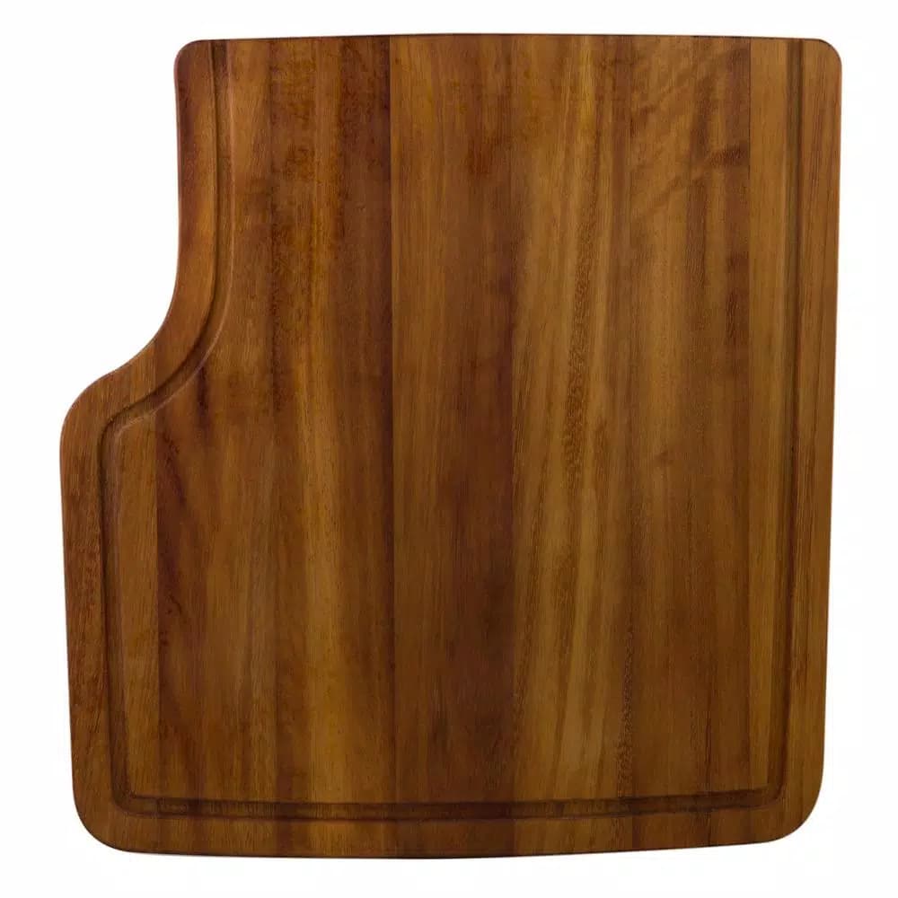 ALFI BRAND Iroko Wood Cutting Board - Large Rectangular Butcher Block for Chopping and Serving