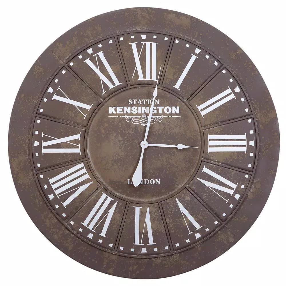 Yosemite Home Decor 39.5 in. Circular Iron Wall Clock - Oversized Industrial Rustic Roman Numeral Analog Clock