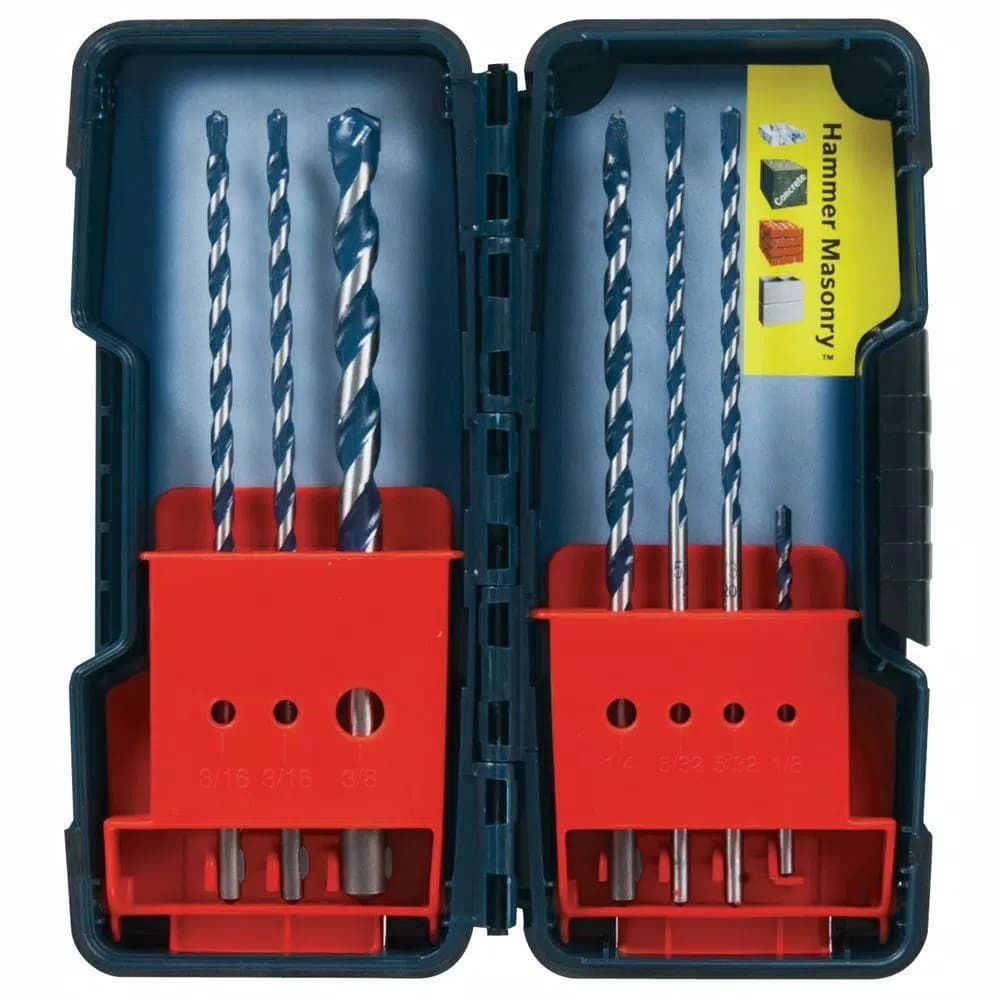 Bosch BlueGranite Turbo Carbide Hammer Drill Bit Set, 7-Piece Assortment