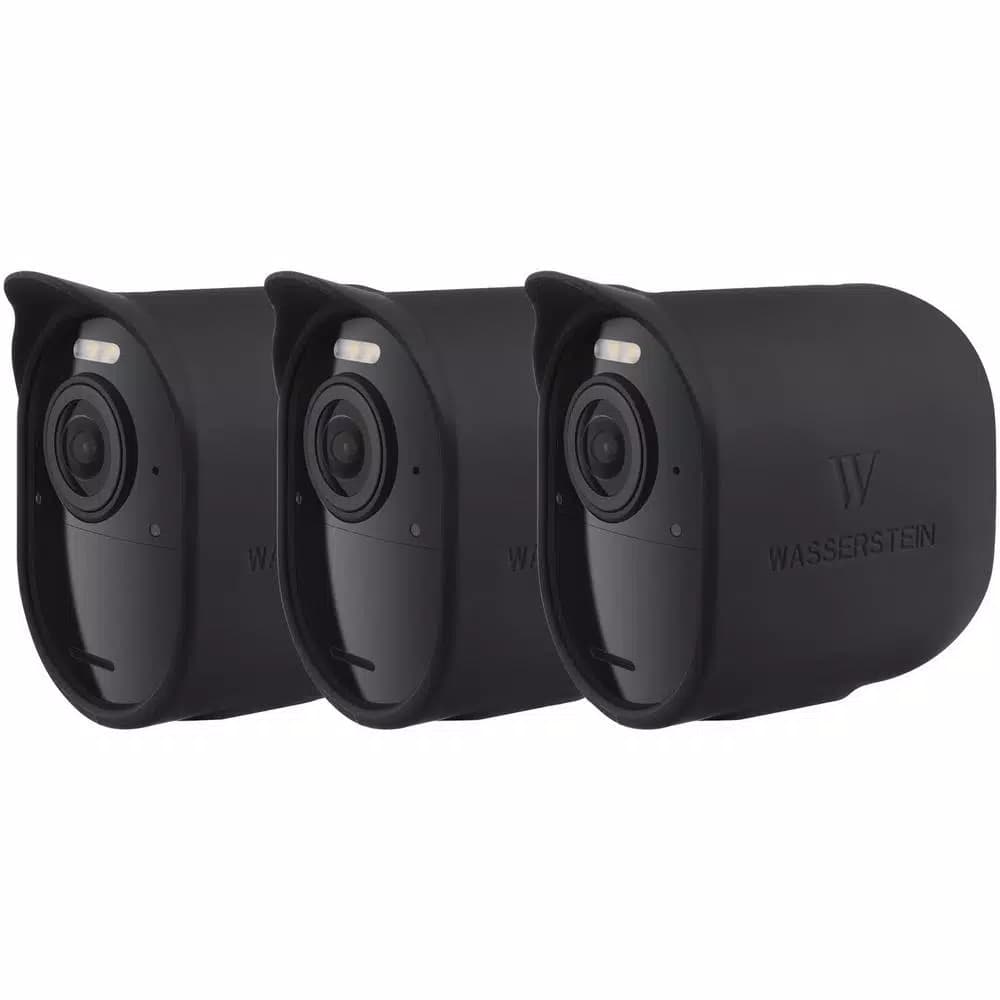 Wasserstein Protective Silicone Skins with Sunroof for Arlo Ultra, Black (3-Pack)
