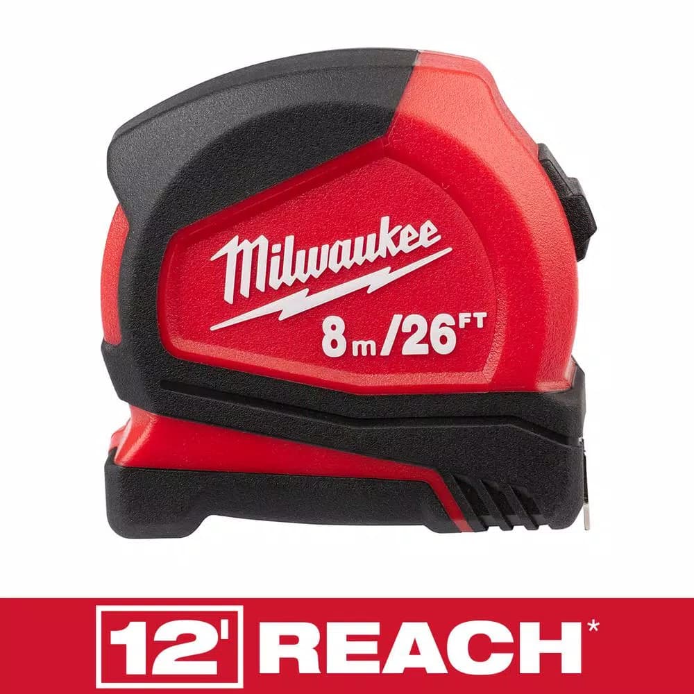 Milwaukee 26 ft. Compact Tape Measure with Nylon Blade Protection