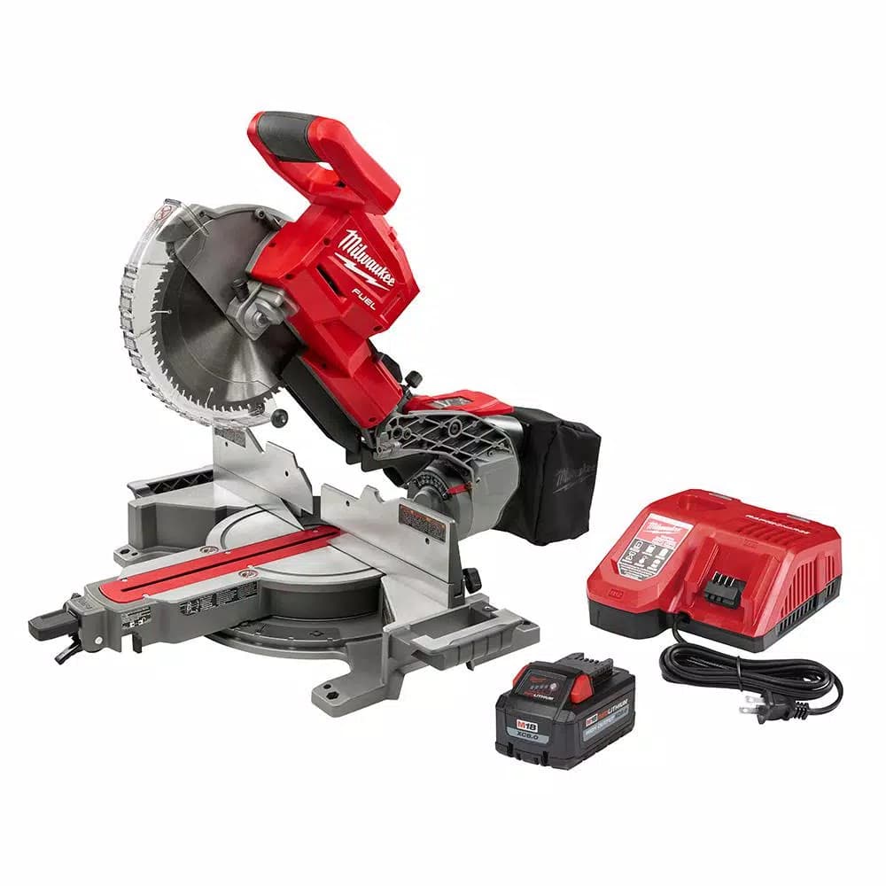Milwaukee M18 FUEL 10 in. Dual Bevel Sliding Compound Miter Saw Kit with 8.0 Ah Battery
