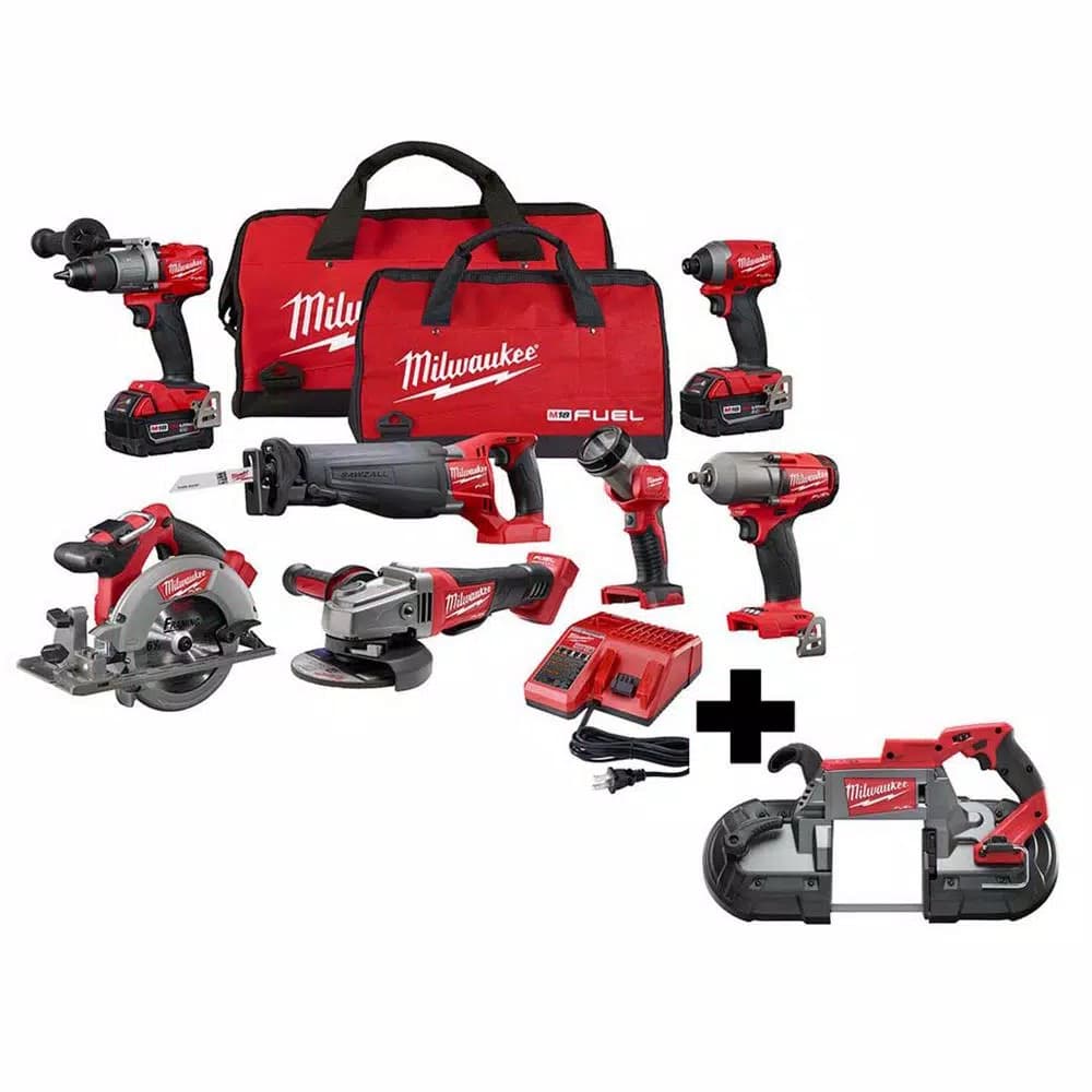 Milwaukee M18 FUEL 18V Brushless Cordless 7-Tool Combo Kit with Deep Cut Band Saw