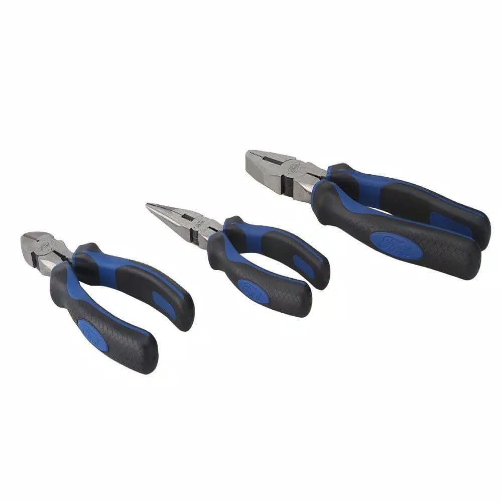 Unbranded Ford 3-Piece Pliers Set, Carbon Steel with Ergonomic Soft Grip Handles