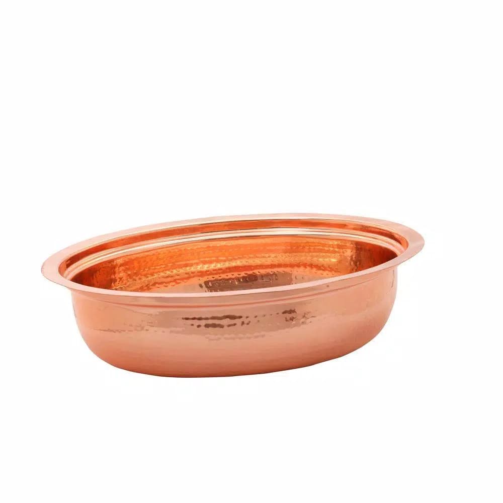 Old Dutch Copper Plated Stainless Steel Replacement Water Pan for #892 Chafing Dish, 6 Qt, Oval