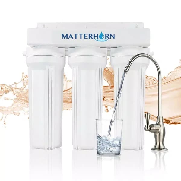 Matterhorn 3-Stage Under the Counter Drinking Water Filtration System - Reduces Heavy Metals, Chlorine & Chloramine