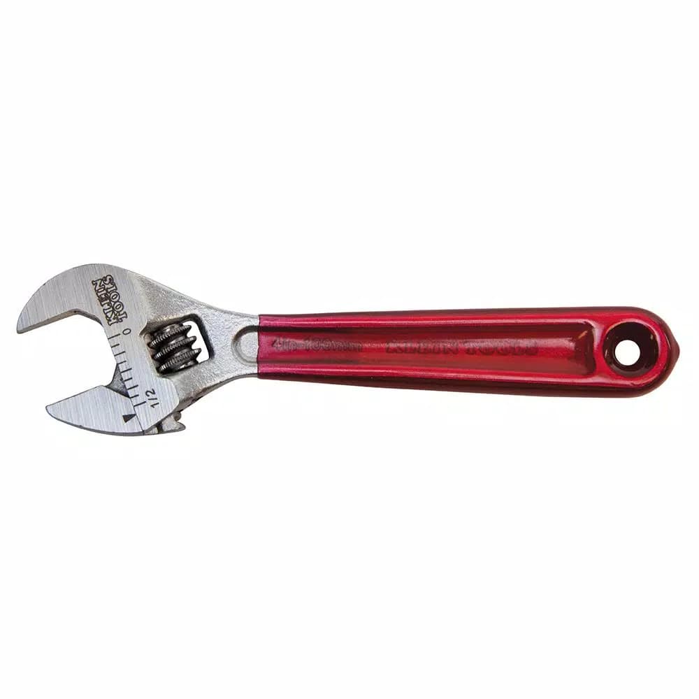 Klein Tools 4 in. Adjustable Wrench, 1/2 in. Capacity, Forged Alloy Steel