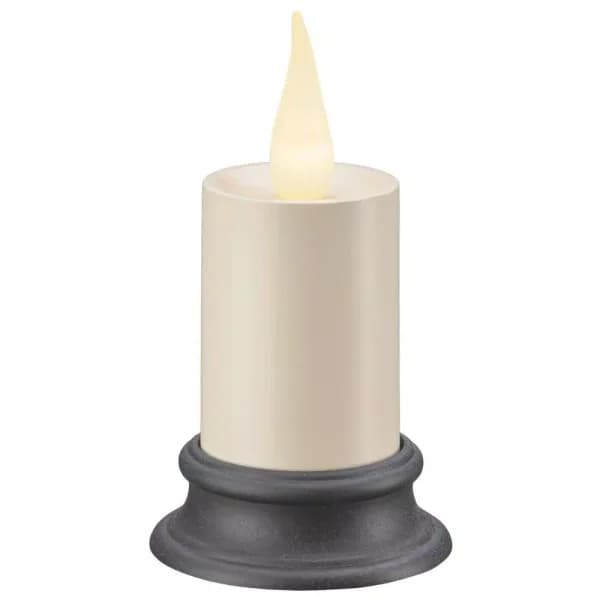 Xodus Innovations 4 in. White LED Votive Candle with Warm 3D Flame and Aged Bronze Base