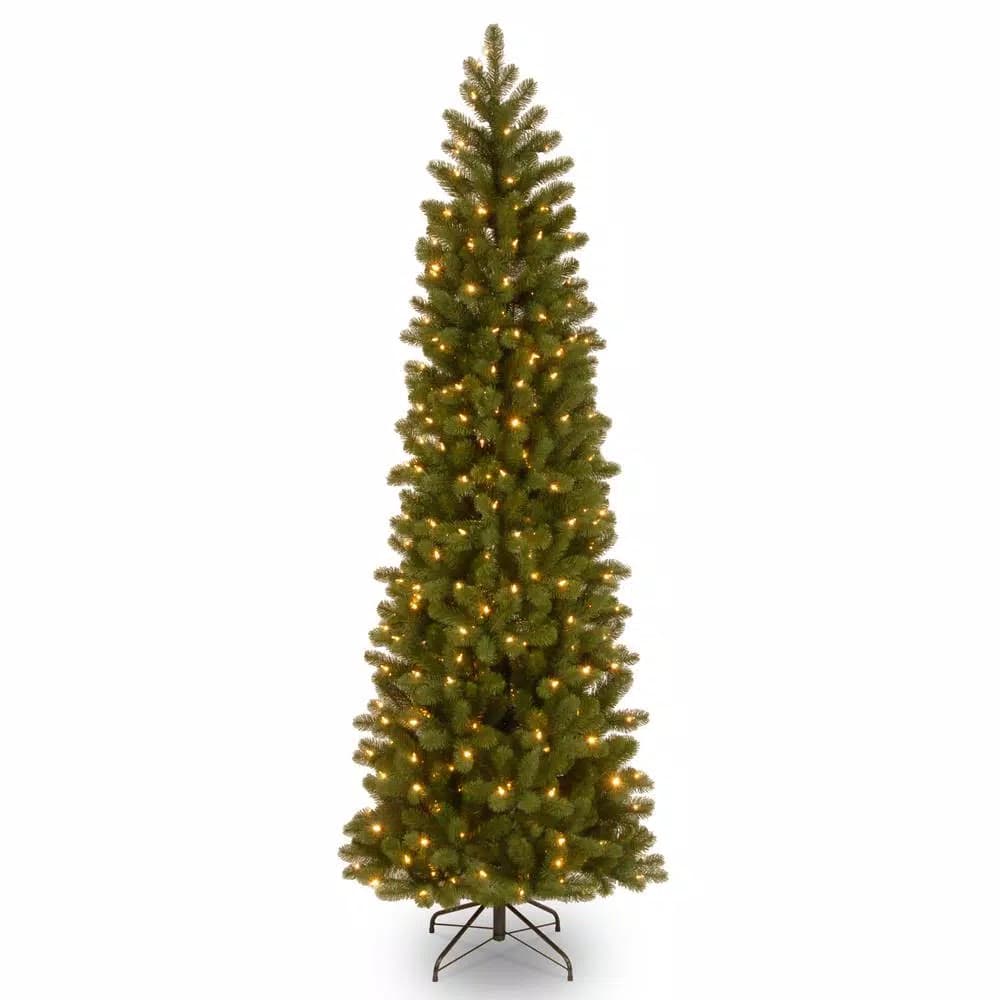 National Tree Company 9 ft. Downswept Douglas Pencil Slim Fir Artificial Christmas Tree with 500 Clear Lights