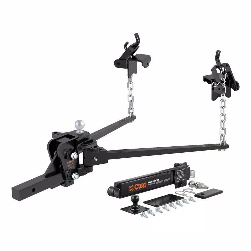 CURT Short Trunnion Bar Weight Distribution Hitch Kit (8K-10K lbs GTW, 28-3/8" Bars)