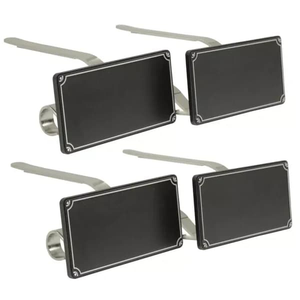 Original MantleClip Silver 3 in. Clip-On Stocking Holders with Chalkboard Icons, 4-Pack