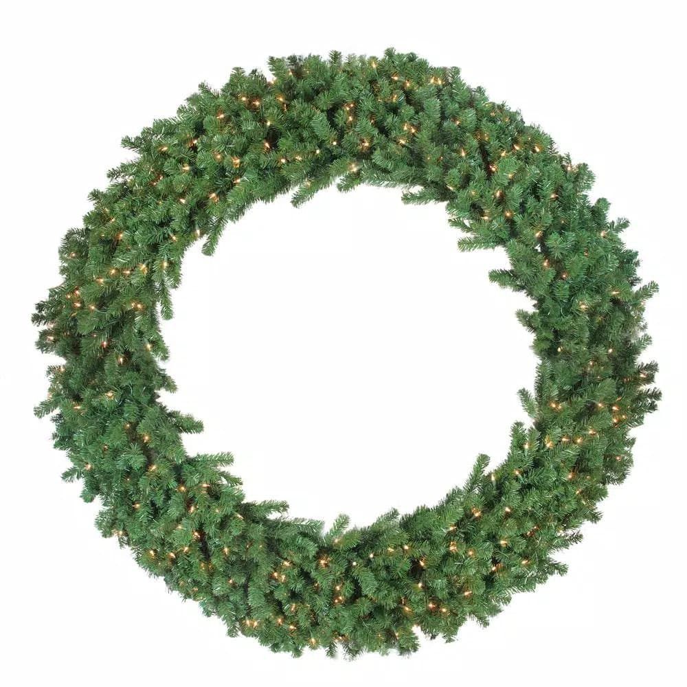 Northlight 60 in. Pre-Lit Deluxe Windsor Pine Artificial Christmas Wreath with 400 Warm White Lights