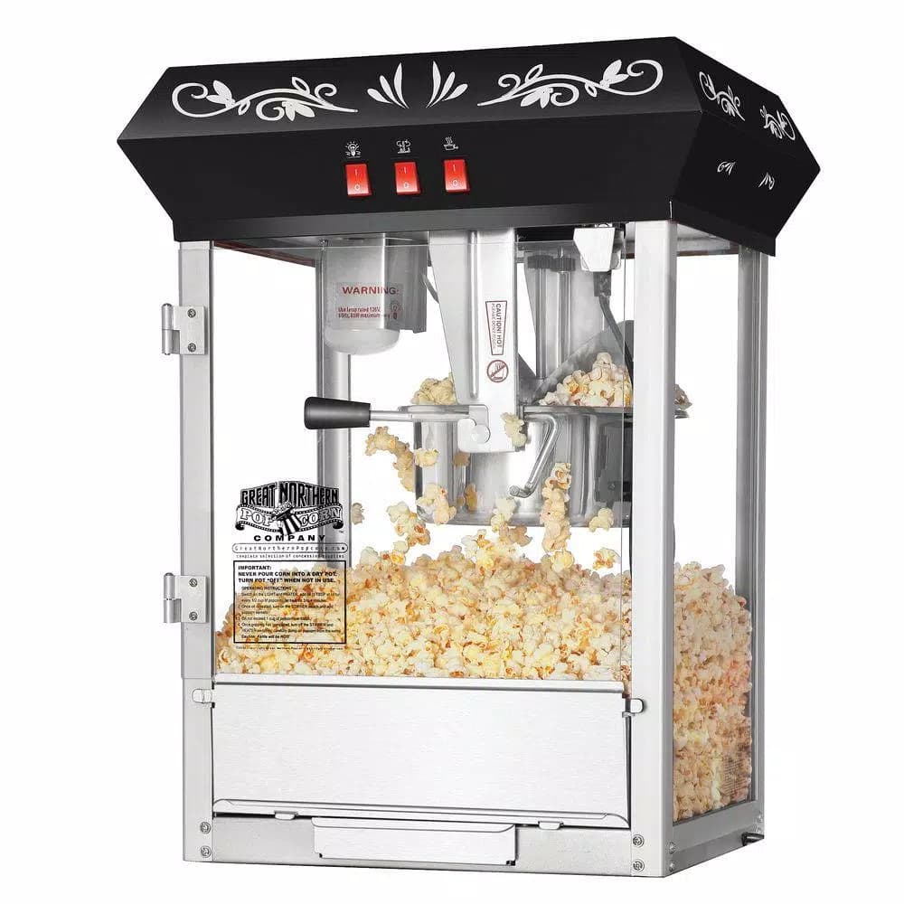 Great Northern Great Norther Foundation 6 oz. Black Countertop Popcorn Machine with Stainless Steel Kettle