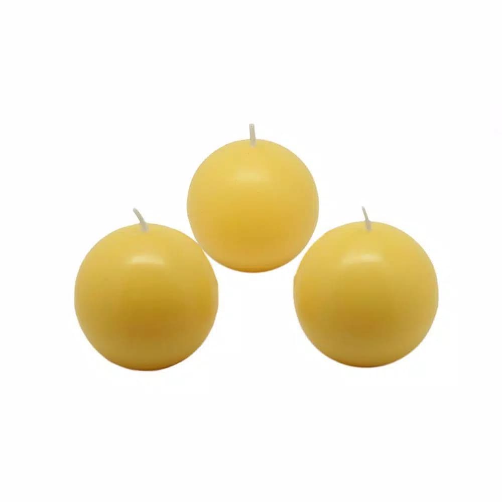 Zest Candle Biedermann and Sons 2 in. Yellow Ball Candles, Box of 12