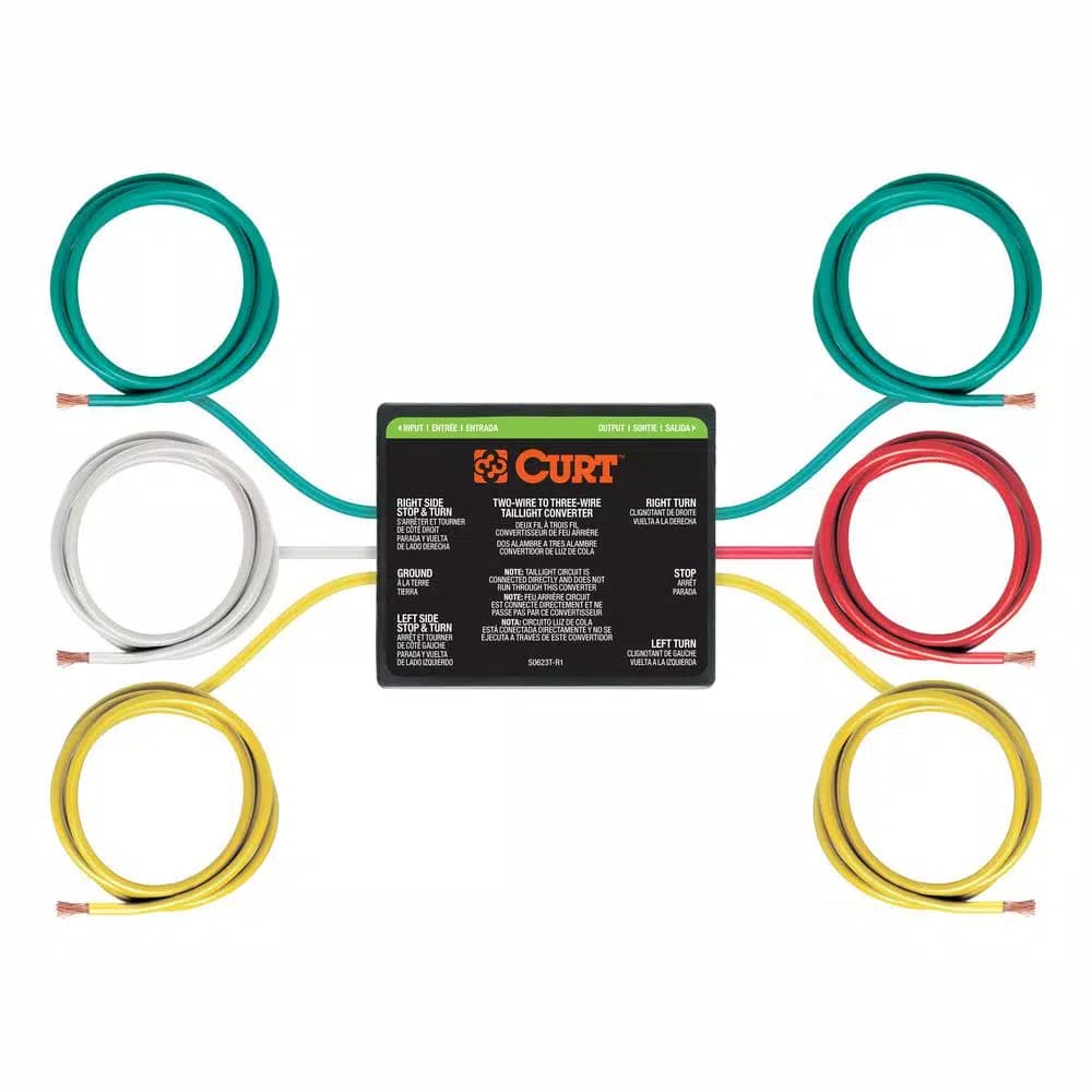 CURT 2-to-3-Wire Taillight Converter for Trailer Wiring