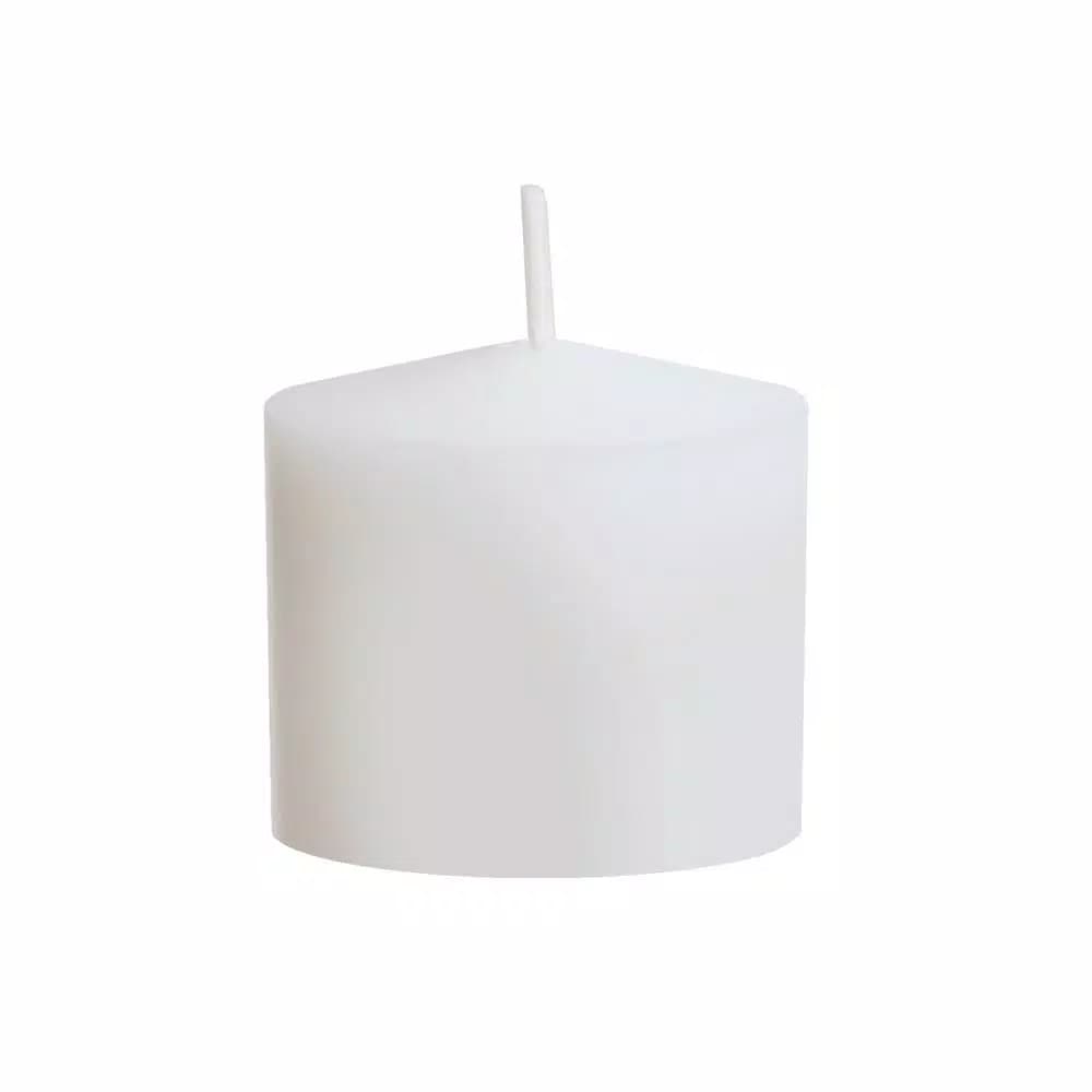 LUMABASE 72-Count White Unscented Votive Candles, 10-Hour Burn Time, Paraffin Wax
