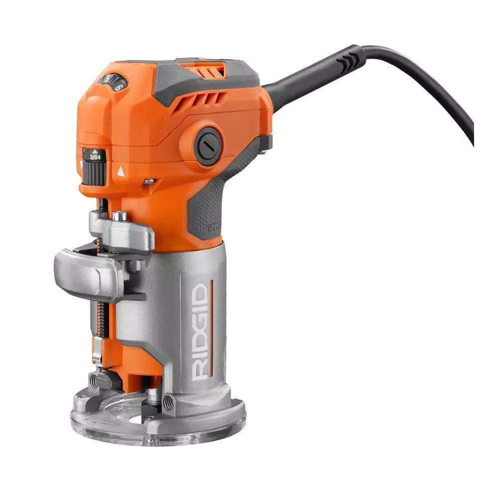 RIDGID 5.5 Amp 1-1/2 HP Compact Fixed-Base Corded Router with Variable Speed