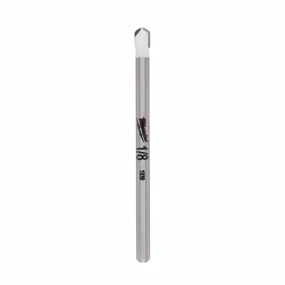 Milwaukee 1/8 in. Carbide Tipped Masonry Drill Bit for Tile, Stone, Granite, and Glass