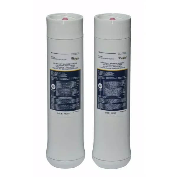Whirlpool UltraEase Replacement Pre-Filter and Post-Filter Set for Whirlpool RO Systems WHAROS5 & WHER25, 2-Pack