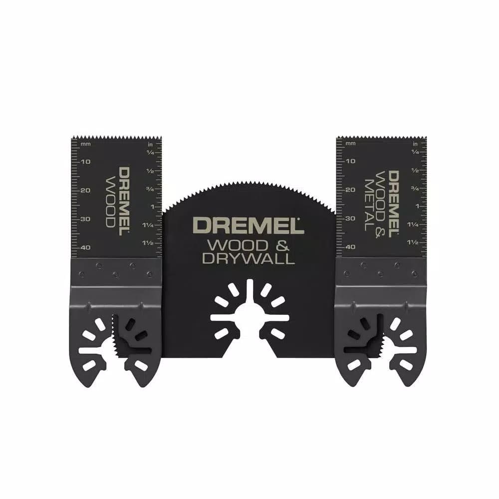 Dremel Multi-Max 3-Piece Oscillating Tool Universal Cutting Accessory Set for Wood, Metal, and Drywall