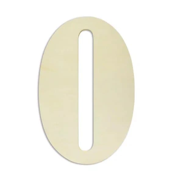 Jeff McWilliams Designs 18 in. Oversized Unfinished Wood Number 0 - Industrial Style Wall Decor