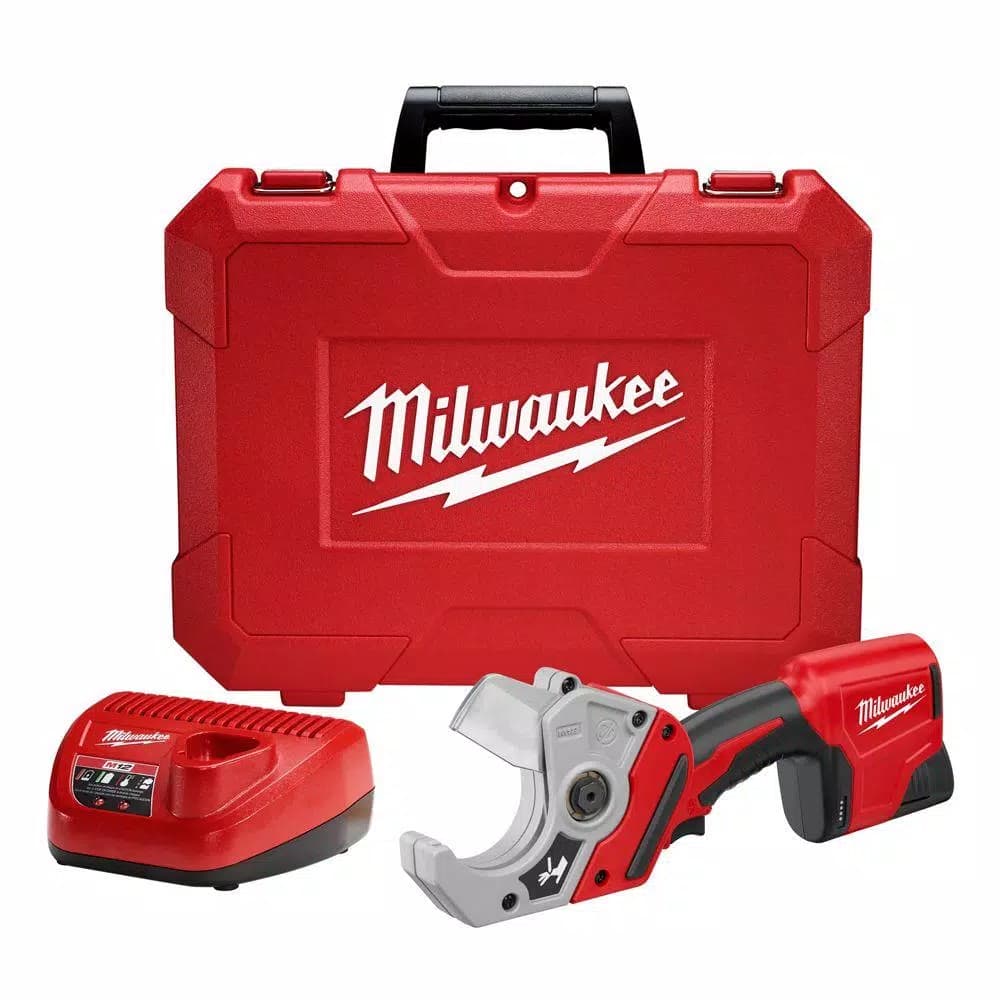 Milwaukee M12 12V Lithium-Ion Cordless PVC Shear Kit with 1.5 Ah Battery, Charger and Hard Case