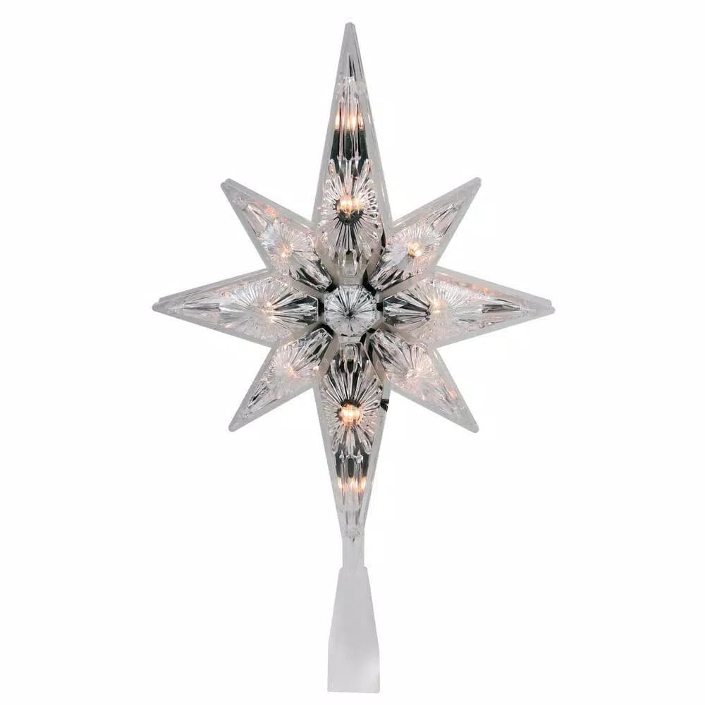 Northlight 10.75 in. Faceted Star of Bethlehem Christmas Tree Topper - Prelit Clear Lights