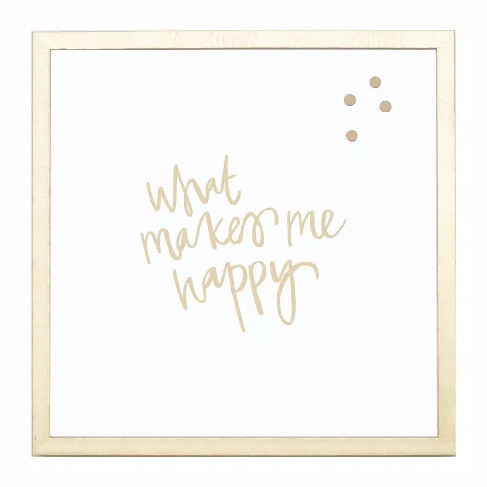 Petal Lane Home What Makes Me Happy Magnetic Memo Board with Gold Frame