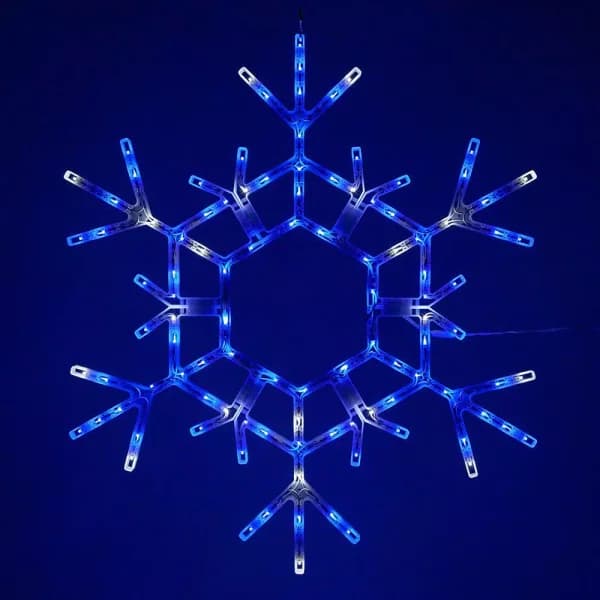 Kringle Traditions 36 in. 105-Light Blue and White LED Folding Snowflake Decoration