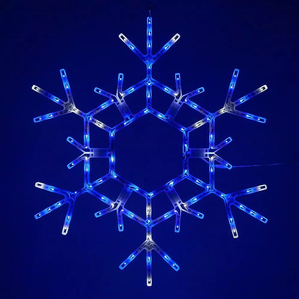 Kringle Traditions 36 in. 105-Light Blue and White LED Folding Snowflake Decoration