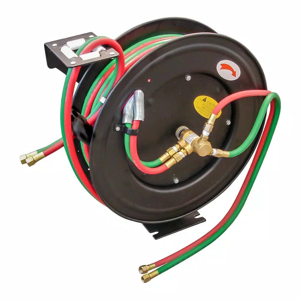 Unbranded 50 ft. x 1/4 in. Retractable Oxygen and Acetylene Twin Welding Hose Reel