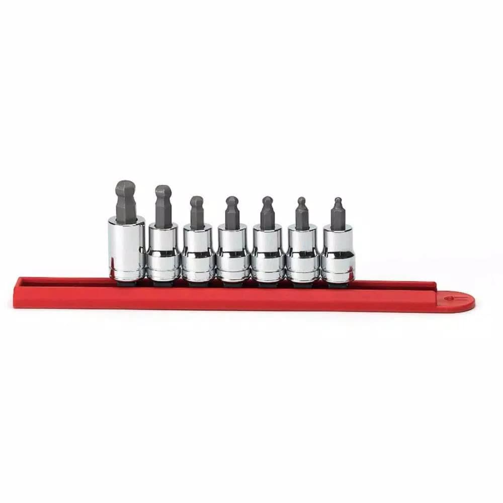 GEARWRENCH 3/8 in. Drive SAE Ball Hex Bit Socket Set, 7-Piece