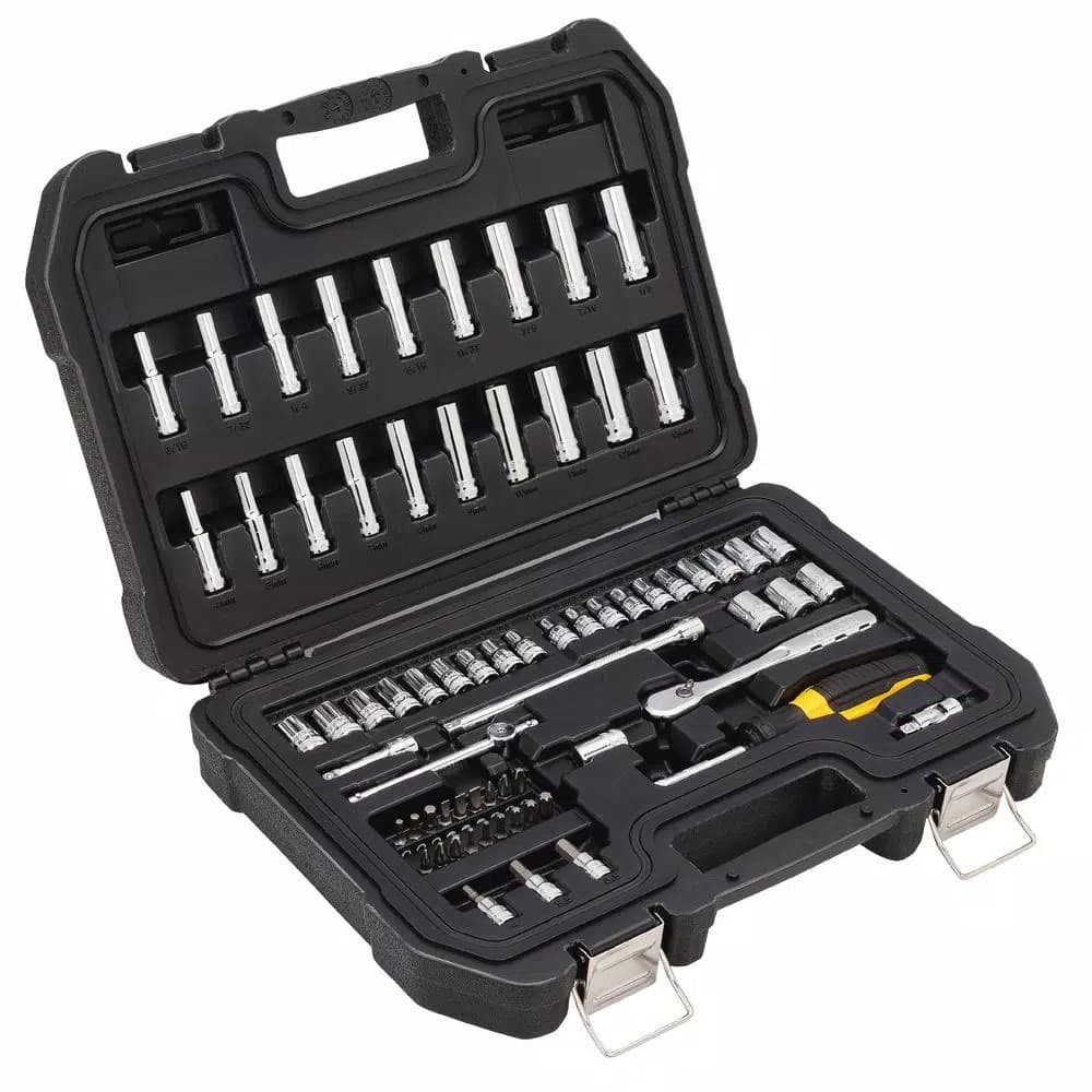 DEWALT 69-Piece 1/4 in. Drive SAE and Metric Socket Set