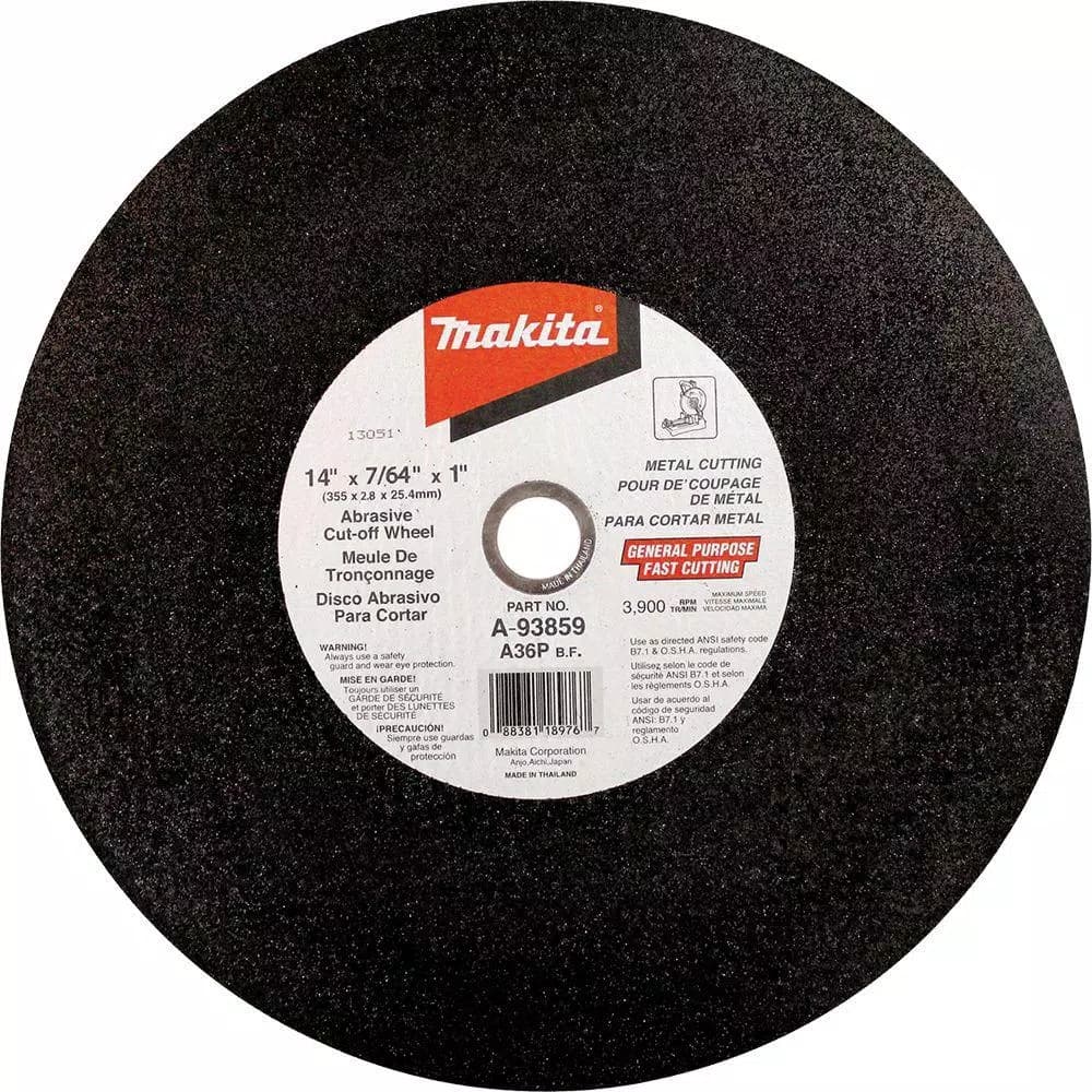 Makita 14 in. x 7/64 in. x 1 in. Cut-Off Wheel, 5-Pack