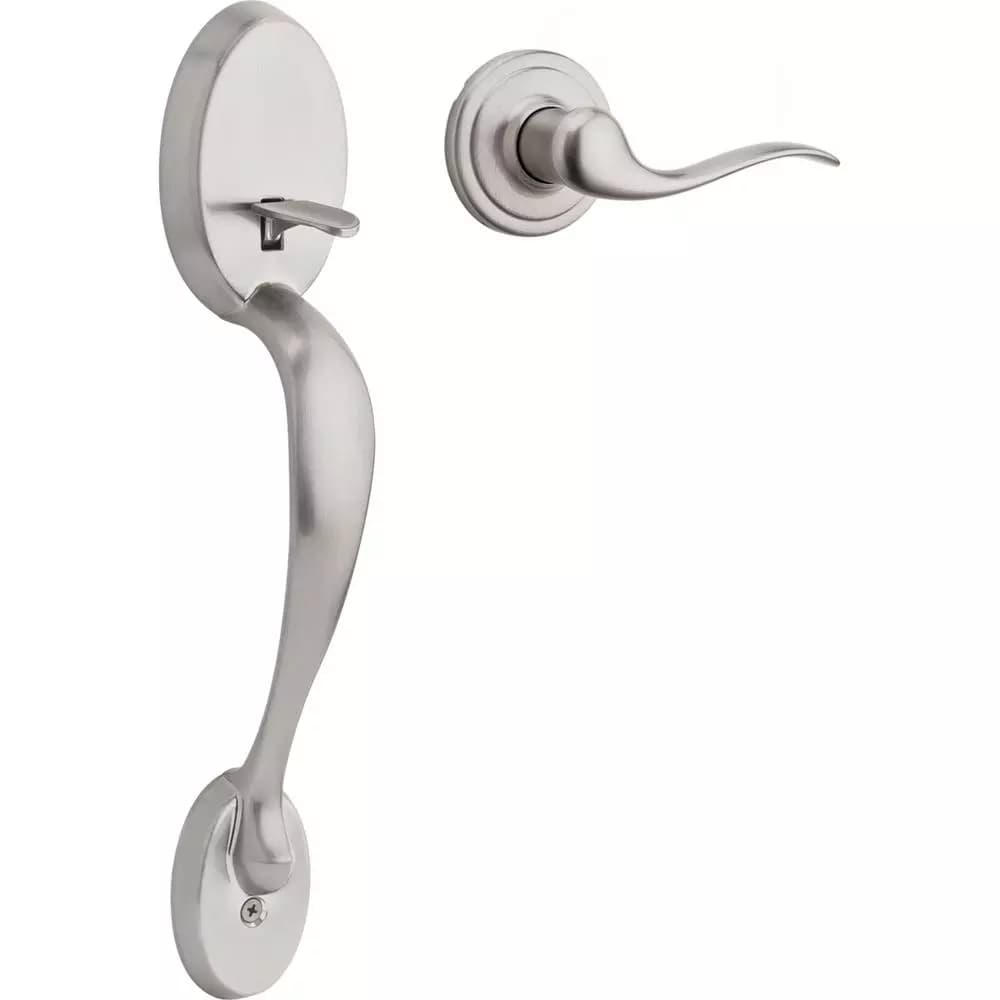 Kwikset Signature Series Chelsea Satin Nickel Left-Handed Tustin Door Lever