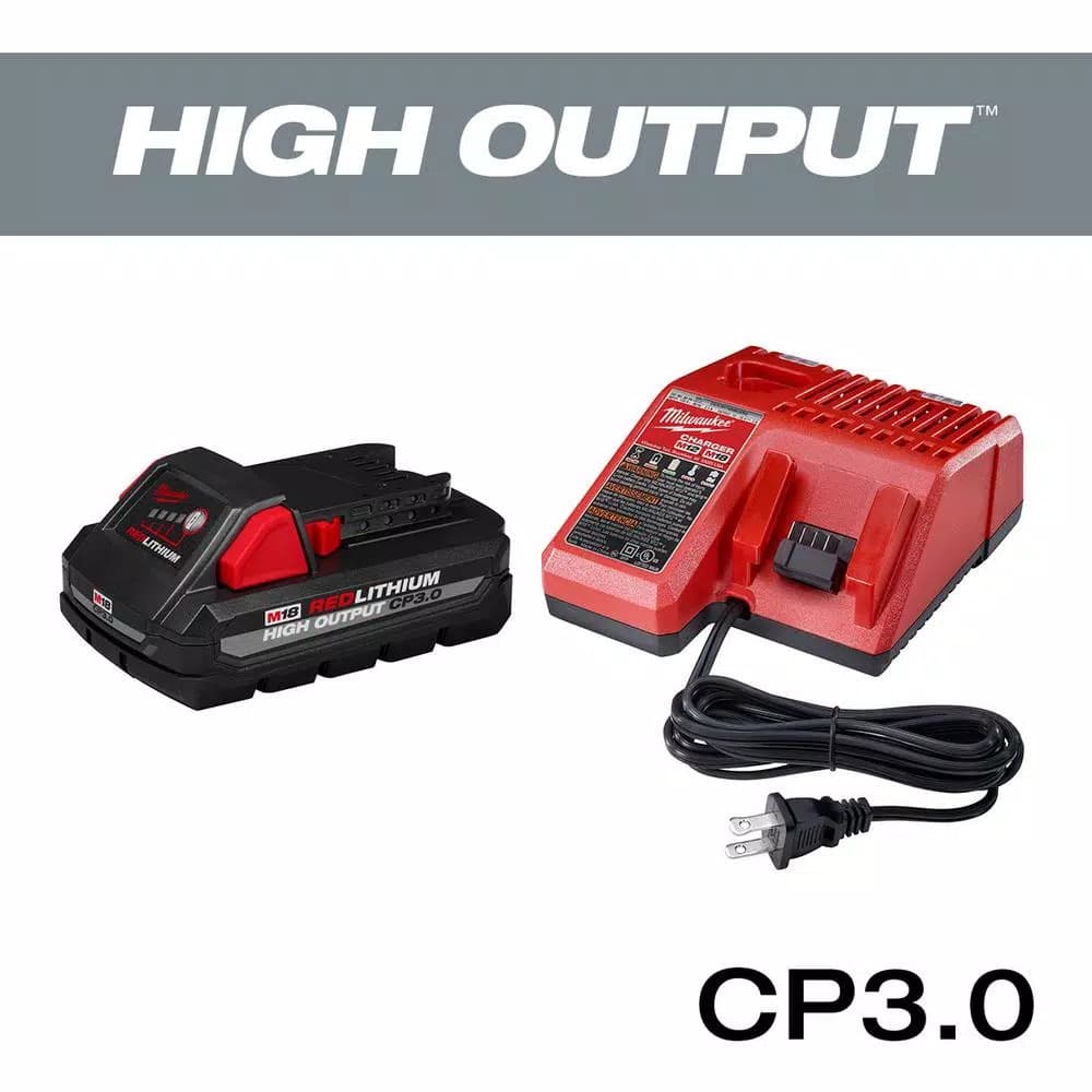 Milwaukee M18 REDLITHIUM HIGH OUTPUT CP3.0 Starter Kit with 3.0 Ah Battery and M18/M12 Multi-Voltage Charger