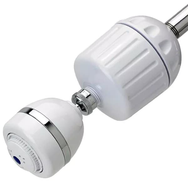 Sprite Showers Sprite Industries High Output 2 Shower Water Filtration System with Shower Head, White