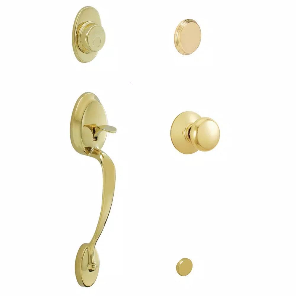 Schlage Plymouth Bright Brass Dummy Door Knob Handleset