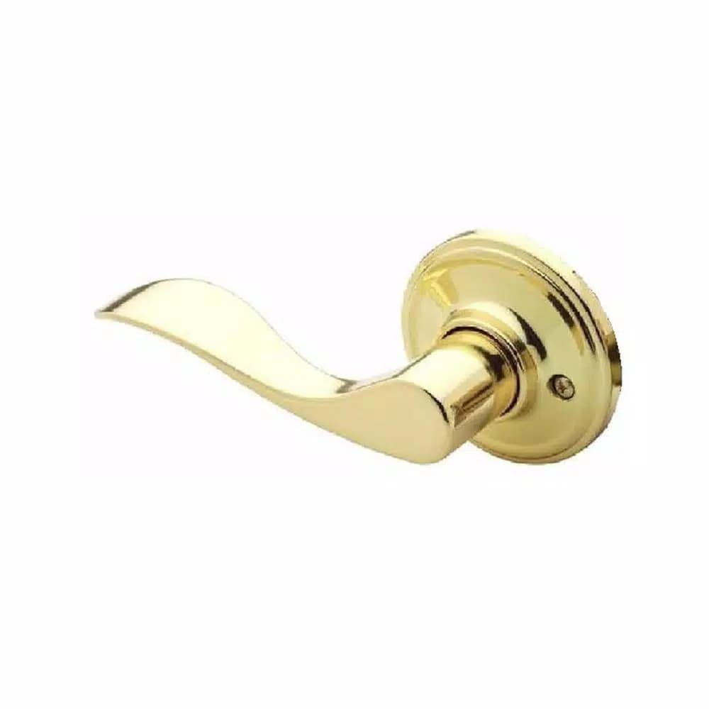 Copper Creek Wave Polished Brass Dummy Door Lever