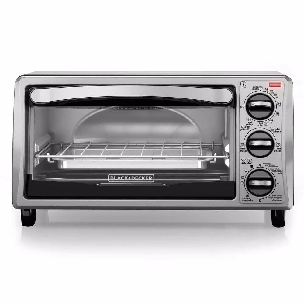 BLACK+DECKER 4-Slice Stainless Steel Toaster Oven with EvenToast Technology