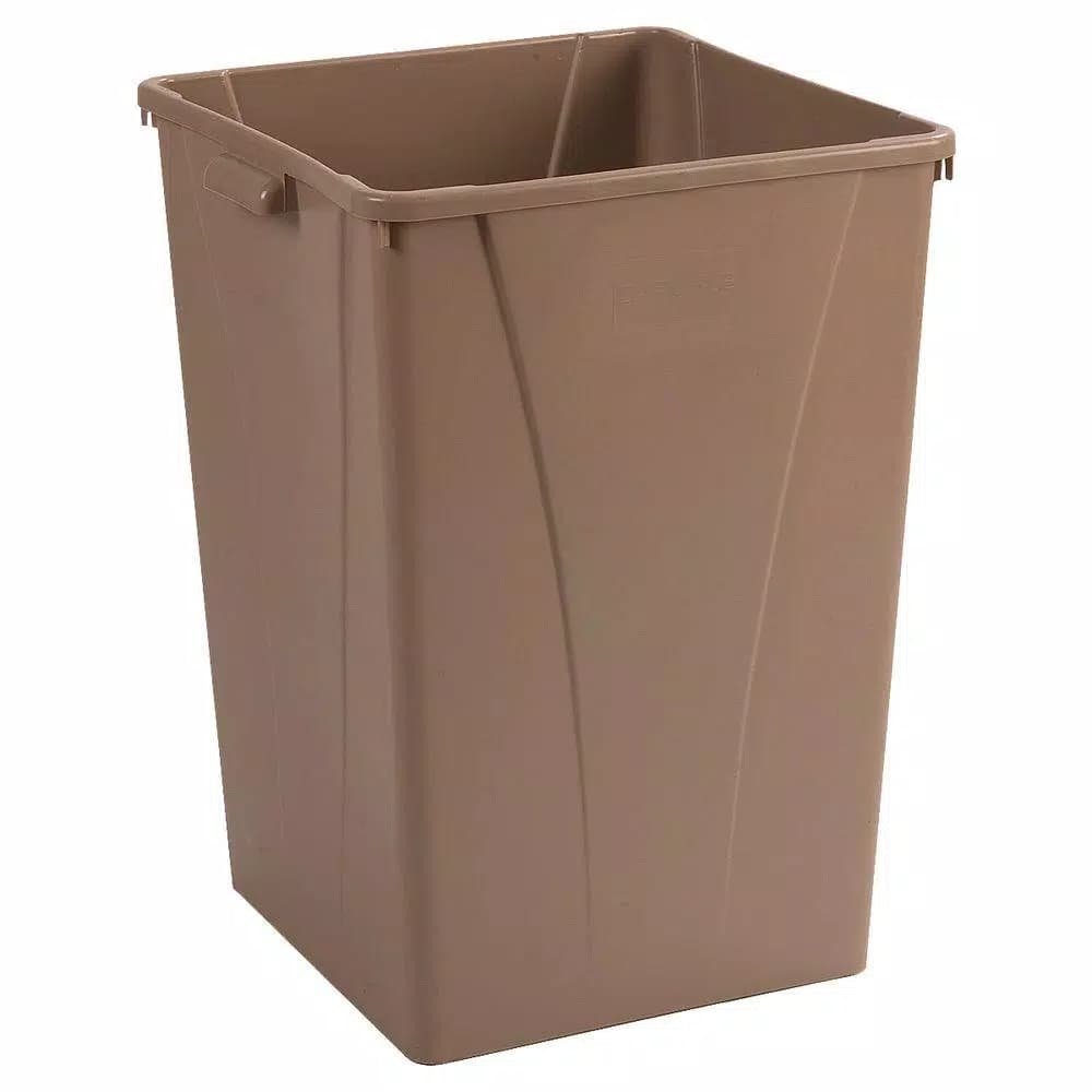 Carlisle Centurian 35 Gallon Beige Square Trash Can, 4-Pack