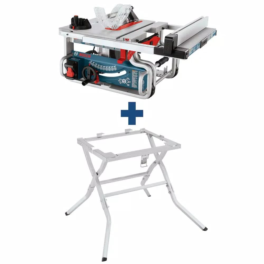Bosch GTS1031 10 in. Corded Table Saw with 15 Amp Motor and GTA500 Folding Stand Bundle