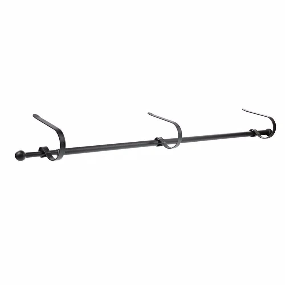 Haute Decor MantleClip Stocking Rod Matte Black Stocking Holder Set (4-Pack)