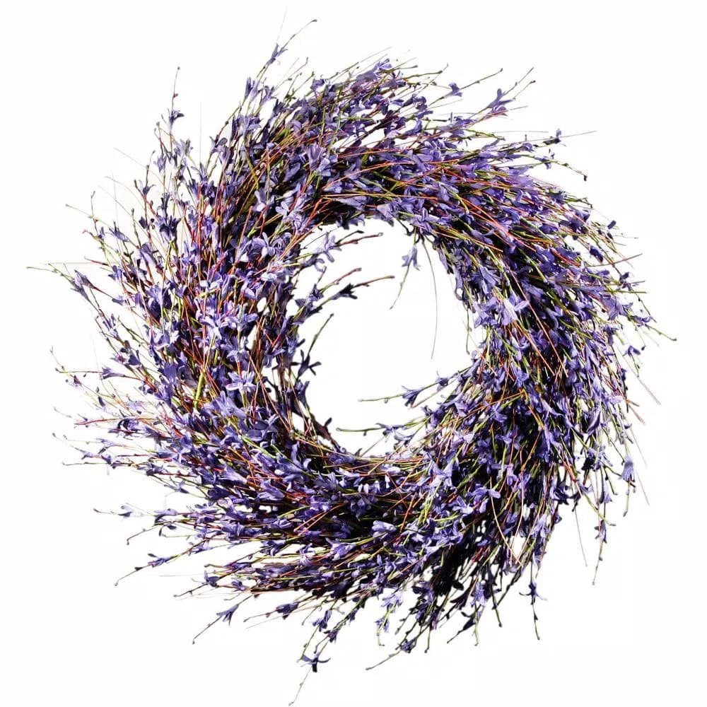 Unbranded 19.7 in. Lavender-Inspired Purple Dried Flower Wreath, Cottage Style
