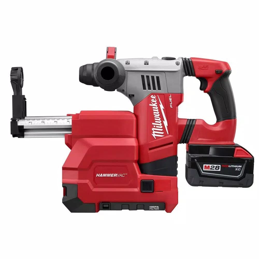 Milwaukee M28 FUEL 28V SDS Plus 1-1/8 in. Rotary Hammer with HAMMERVAC Dust Extractor Kit