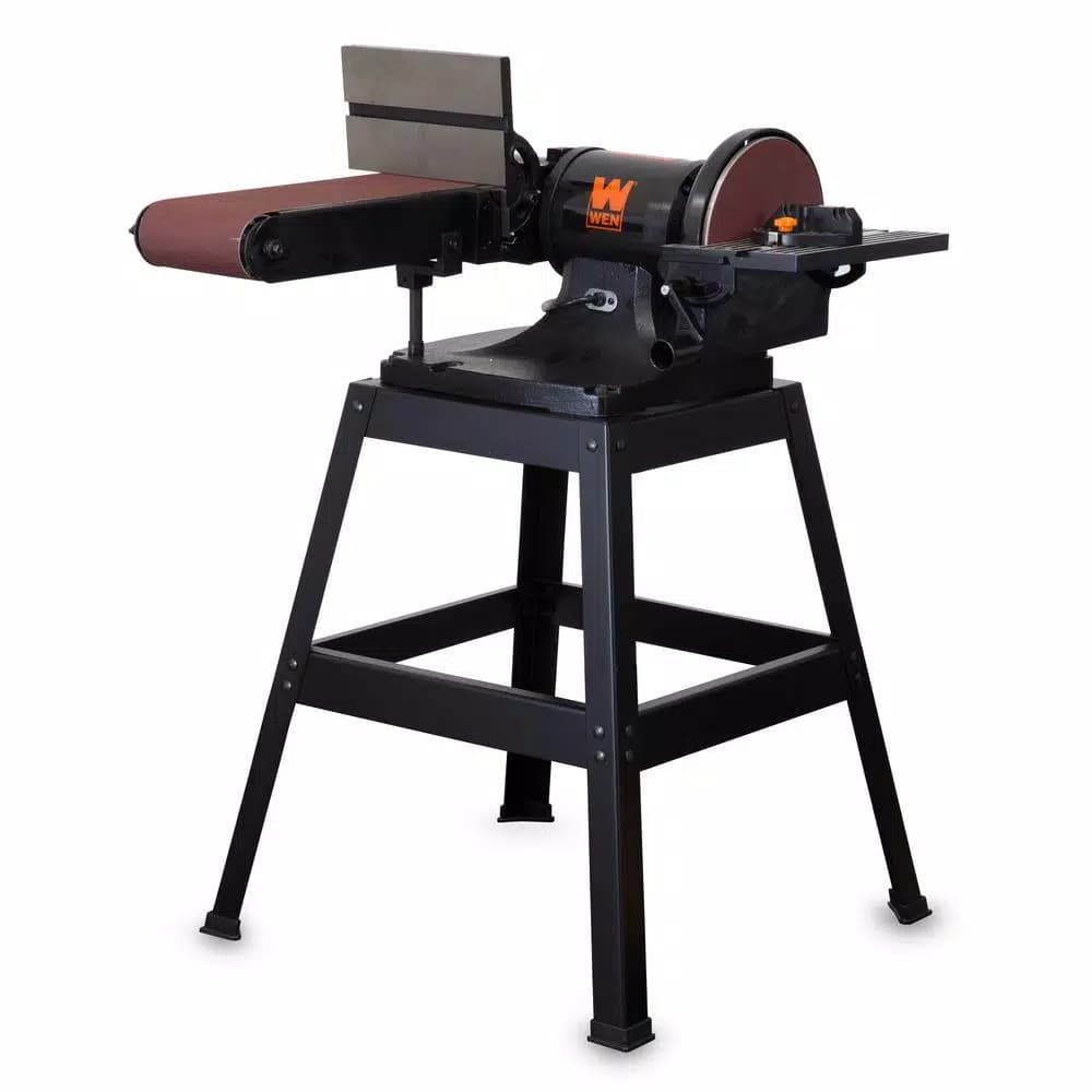 WEN 6 x 48-Inch Belt and 9-Inch Disc Sander with Stand, 9A Motor