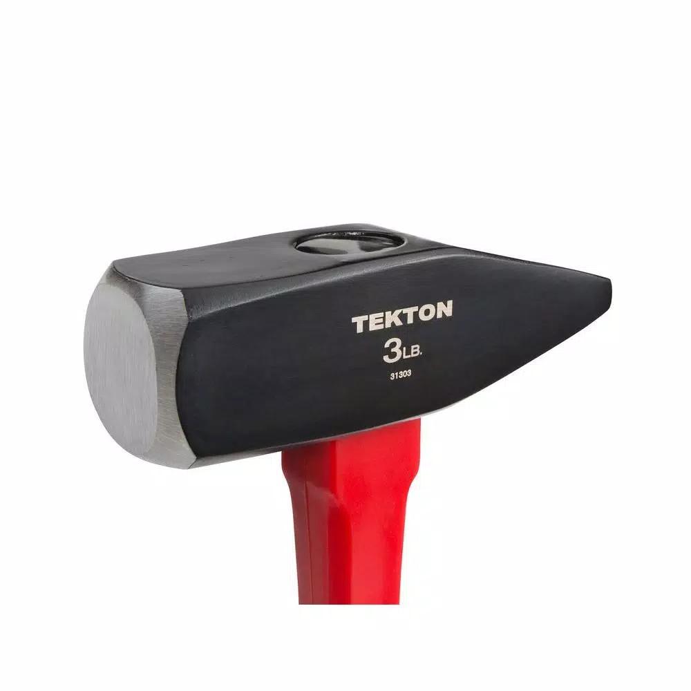 TEKTON 3 lb. Cross Peen Hammer with Fiberglass and Rubber Grip