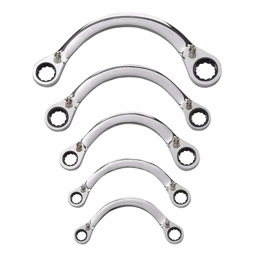 GearWrench 9850 5-Piece Metric Half Moon Double Box Ratcheting Wrench Set
