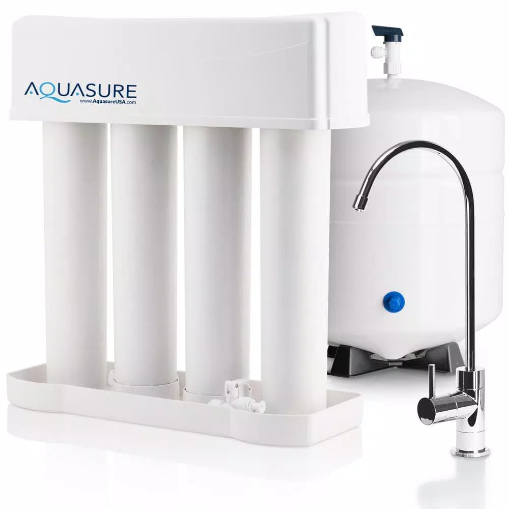AQUASURE Premier PRO 100 GPD Reverse Osmosis Water Filtration System with LED Chrome Faucet